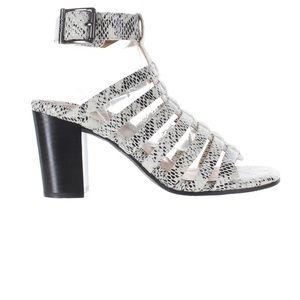VIONIC PERK SAMI LEATHER ANKLE STRAPPY BLOCK HEEL SANDALS SNAKE NIB SZ 6.5